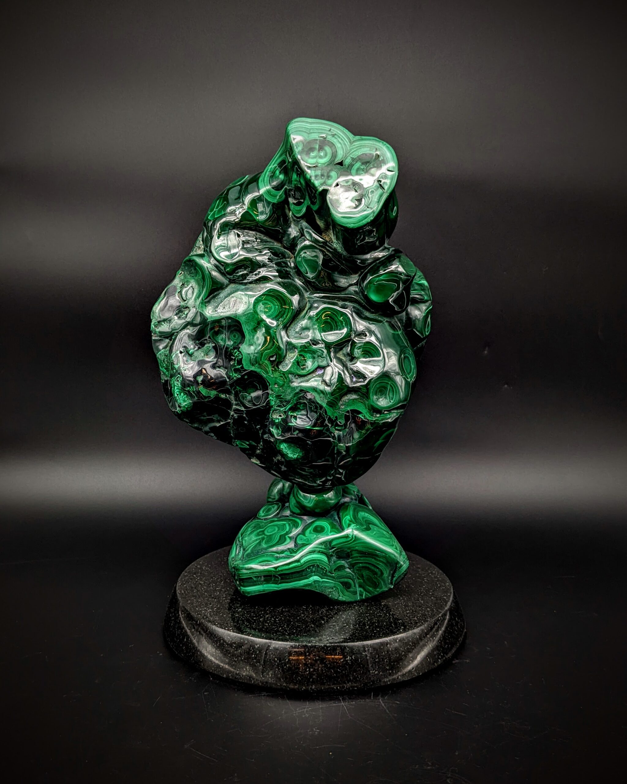 Polished Malachite sculpture