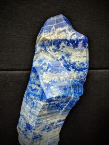 close up picture of polished Lapis Lazuli sculpture created by Dusty Atkinson of Stone Art Studios